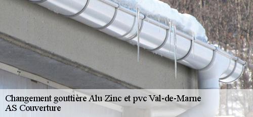 Changement gouttière Alu Zinc et pvc 94 Val-de-Marne  AS Couverture